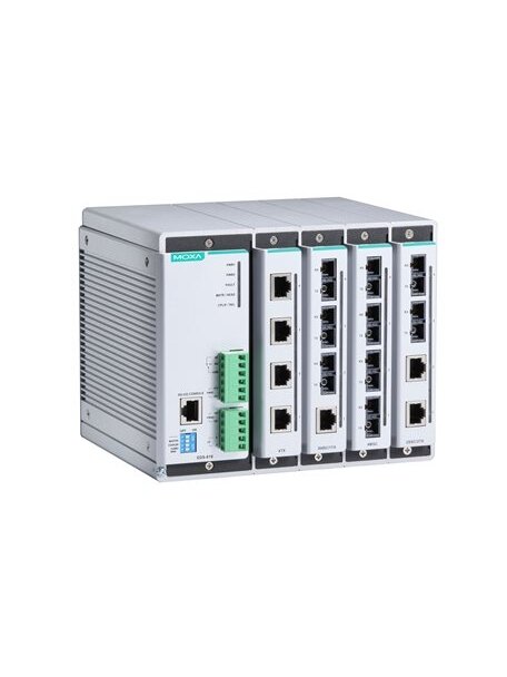 Moxa (EDS-616-T) Compact managed Ethernet switch system with 4 slots for 4-port fast Ethernet interface modules, for a total of up to 16 ports, -40 to 75°C operating temperature Moxa (EDS-616-T) Compact managed Ethernet switch system with 4 slots for 4-port fast Ethernet interface modules, for a total of up to 16 ports, -40 to 75°C operating temperature