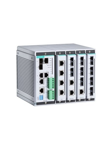Moxa (EDS-619-T) Compact managed Ethernet switch system with 3 10/100/1000BaseT(X) or 100/1000BaseSFP slot combo ports,4 slots for 4-port Fast Ethernet interface modules, for a total of up to 19 ports, -40 to 75°C operating temperature 1