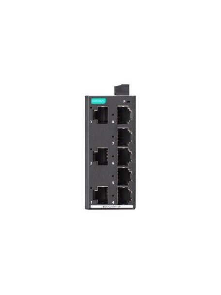Moxa (EDS-G2008-ELP) Unmanaged full Gigabit Ethernet switch with 8 10/100/1000 BaseT(X) ports, 12/24/48 power input, plastic housing, -10 to 60°C operating temperature 2