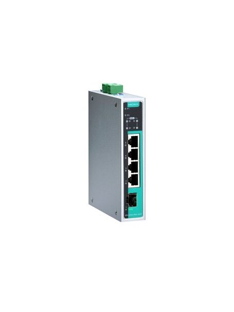 Moxa (EDS-G205A-4PoE-1GSFP-T) Unmanaged Gigabit PoE switch with 4 PoE 10/100/1000BaseT(X) ports, 1 1000BaseX (SFP slot) port, -40 to 75°C operating temperature Moxa (EDS-G205A-4PoE-1GSFP-T) Unmanaged Gigabit PoE switch with 4 PoE 10/100/1000BaseT(X) ports, 1 1000BaseX (SFP slot) port, -40 to 75°C operating temperature