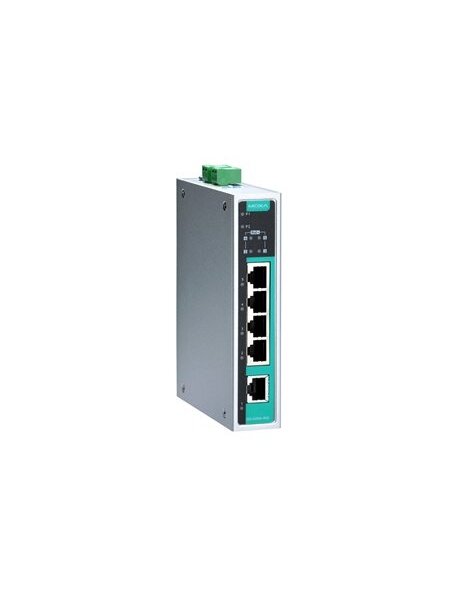 Moxa (EDS-G205A-4PoE) Unmanaged Gigabit PoE switch with 4 PoE 10/100/1000BaseT(X) ports, 1 1000BaseT port, 0 to 60°C operating temperature