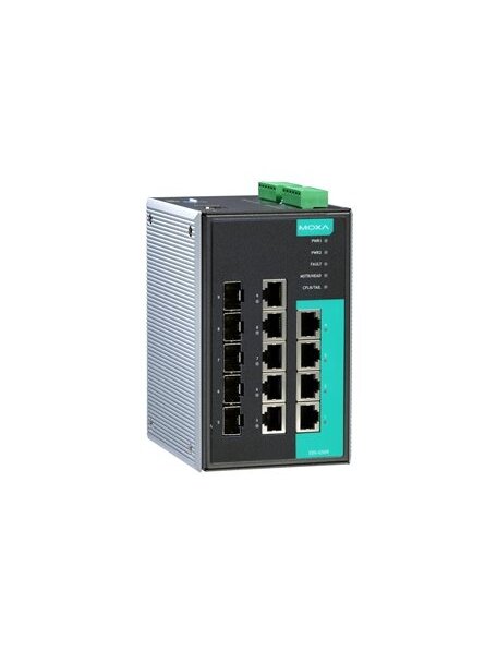 Moxa (EDS-G509-T) Industrial full Gigabit Ethernet switch with 4 10/100/1000BaseT(X) ports, 5 combo 10/100/1000BaseT(X) or 100/1000BaseSFP slot combo ports, -40 to 75°C operating temperature