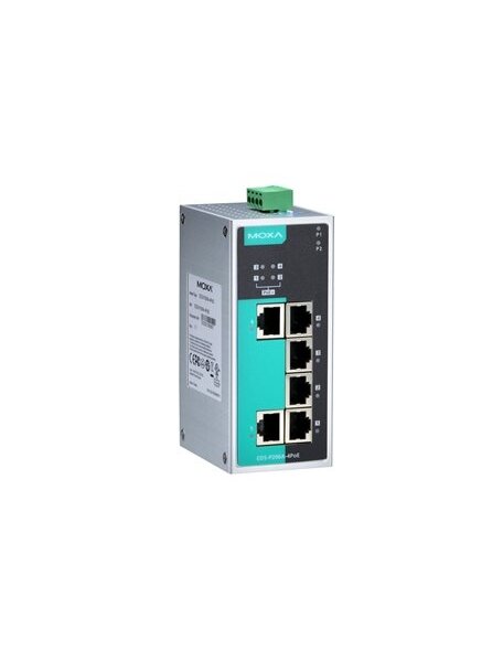 Moxa (EDS-P206A-4PoE) Unmanaged Ethernet switch with 2 10/100BaseT(X) ports,4 PoE ports, -10 to 60°C operating temperature Moxa (EDS-P206A-4PoE) Unmanaged Ethernet switch with 2 10/100BaseT(X) ports,4 PoE ports, -10 to 60°C operating temperature