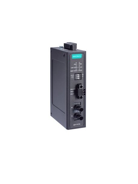 Moxa (ICF-1171I-S-ST) Industrial CAN-to-fiber converter for distance extension, ST single-mode 1
