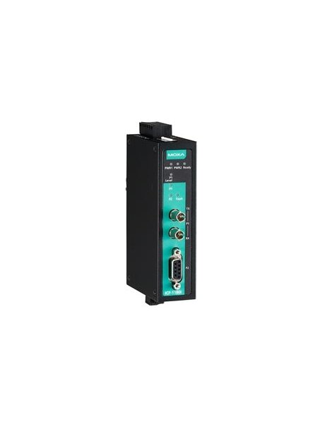 Moxa (ICF-1180I-S-ST) PROFIBUS to fiber converter, single-mode, ST connector, 0 to 60°C operating temperature