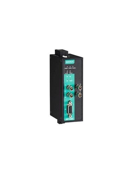 Moxa (ICF-1280I-M-ST-T) PROFIBUS to fiber converter, multi-mode, 2 ST connectors, -40 to 75°C operating temperature