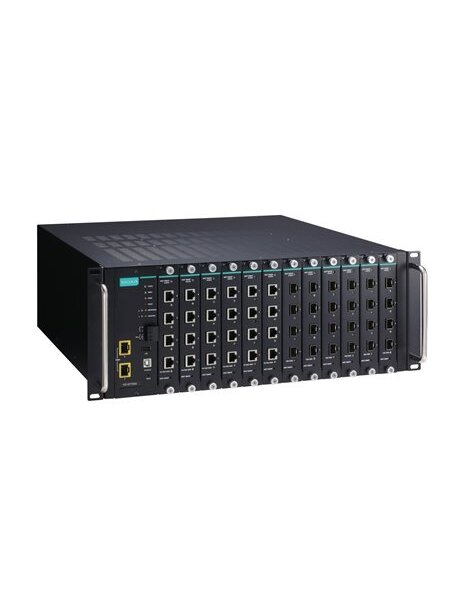 Moxa (ICS-G7750A-2XG-HV-HV) Full Gigabit modular managed Ethernet switch system with 2 10GbE SFP+ slots, 12 slots for 4-port Gigabit Ethernet interface modules, 2 isolated power supplies (85 to 264 VAC), for a total of up to 48G + 2 10GbE ports, -10 to 60 Moxa (ICS-G7750A-2XG-HV-HV) Full Gigabit modular managed Ethernet switch system with 2 10GbE SFP+ slots, 12 slots for 4-port Gigabit Ethernet interface modules, 2 isolated power supplies (85 to 264 VAC), for a total of up to 48G + 2 10GbE ports, -10 to 60