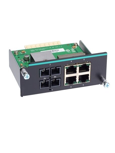 Moxa (IM-6700A-2MSC4TX) Fast Ethernet module with 2 multi-mode 100BaseFX ports with SC connector, 4 10/100BaseT(X) ports