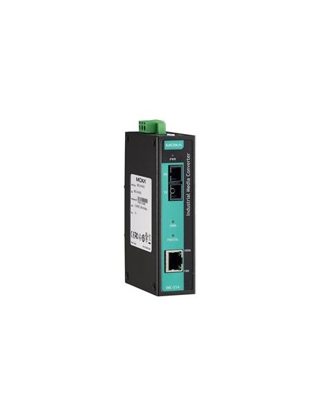 Moxa (IMC-21A-S-SC) Industrial 10/100BaseT(X) to 100BaseFX media converter, single-mode, SC fiber connector, -10 to 60°C operating temperature Moxa (IMC-21A-S-SC) Industrial 10/100BaseT(X) to 100BaseFX media converter, single-mode, SC fiber connector, -10 to 60°C operating temperature