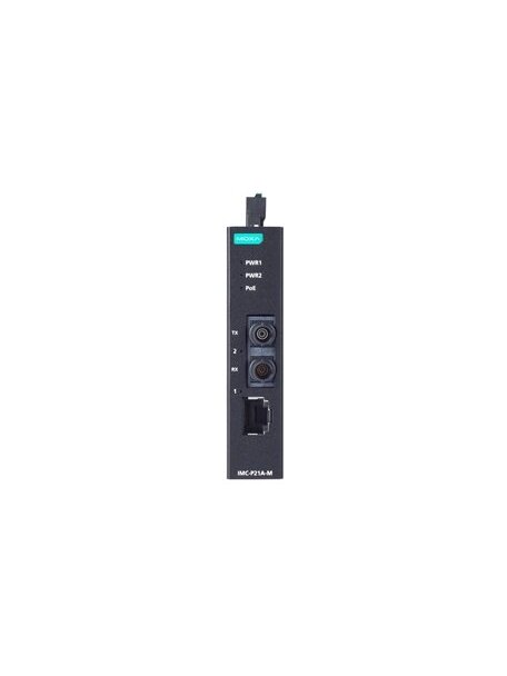 Moxa (IMC-P21A-G2-S-SC) PoE+ industrial 10/100Base-T(X) to 100Base-FX media converter, single-mode port with SC connector, -10 to 60°C operating temperature 3