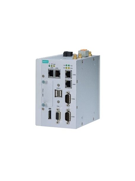 Moxa (MC-1121-E2-T) x86 embedded computer with Intel Atom® dual-core E3826 processor, 4 GB RAM, 1 VGA port, 2 USB ports, 4 Gigabit Ethernet ports, 2 serial ports, 4 DIs, 4 DOs, 1 CFast socket, 1 SD slot, 1 DisplayPort, 1 uSIM slot, 1 Mini PCIe expansion s 2 Moxa (MC-1121-E2-T) x86 embedded computer with Intel Atom® dual-core E3826 processor, 4 GB RAM, 1 VGA port, 2 USB ports, 4 Gigabit Ethernet ports, 2 serial ports, 4 DIs, 4 DOs, 1 CFast socket, 1 SD slot, 1 DisplayPort, 1 uSIM slot, 1 Mini PCIe expansion s 2