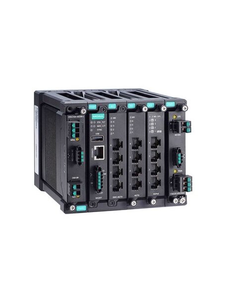 Moxa (MDS-G4012) Layer 2 full Gigabit modular managed Ethernet switch with 4 fixed Gigabit Ethernet ports, 2 slots for optional 4-port GE/FE modules, 2 slots for isolated power modules, up to 12 Gigabit Ethernet ports, -10 to 60°C operating temperature 1 Moxa (MDS-G4012) Layer 2 full Gigabit modular managed Ethernet switch with 4 fixed Gigabit Ethernet ports, 2 slots for optional 4-port GE/FE modules, 2 slots for isolated power modules, up to 12 Gigabit Ethernet ports, -10 to 60°C operating temperature 1