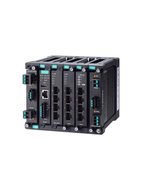 Moxa (MDS-G4012-L3) Layer 3 full Gigabit modular managed Ethernet switch with 4 fixed Gigabit Ethernet ports, 2 slots for optional 4-port GE/FE modules, 2 slots for isolated power modules, up to 12 Gigabit Ethernet ports, -10 to 60°C operating temperature 3 Moxa (MDS-G4012-L3) Layer 3 full Gigabit modular managed Ethernet switch with 4 fixed Gigabit Ethernet ports, 2 slots for optional 4-port GE/FE modules, 2 slots for isolated power modules, up to 12 Gigabit Ethernet ports, -10 to 60°C operating temperature 3