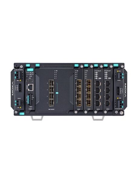 Moxa (MDS-G4020-4XGS-T) Layer 2 full Gigabit modular managed Ethernet switch with 4 fixed 10GbE SFP+ slots, 4 slots for optional 4-port GE/FE modules, 2 slots for isolated power modules, up to 16 Gigabit Ethernet ports, -40 to 75°C operating temperature 2 Moxa (MDS-G4020-4XGS-T) Layer 2 full Gigabit modular managed Ethernet switch with 4 fixed 10GbE SFP+ slots, 4 slots for optional 4-port GE/FE modules, 2 slots for isolated power modules, up to 16 Gigabit Ethernet ports, -40 to 75°C operating temperature 2