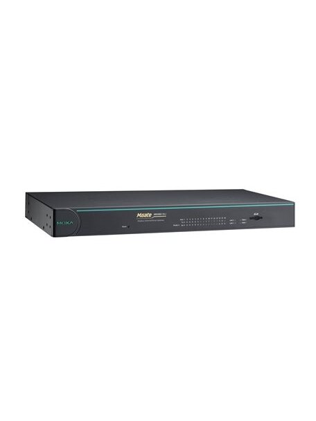 Moxa (MGate MB3660-16-J-2AC) Modbus gateway with dual LANs, dual AC power inputs, 16 RS-232/422/485 ports, RJ45 serial interface, 0 to 60°C operating temperature