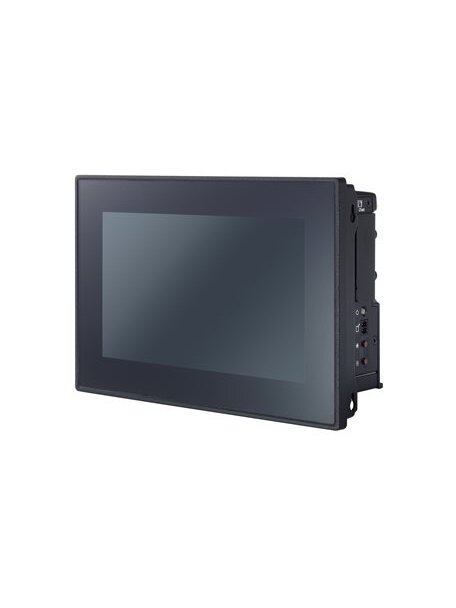 Moxa (MPC-3070W-E2-LB-T) 7-inch panel computer with Intel Atom® x6211E dual-core 1.30 GHz processor, 8 GB RAM, 400-nit multi-touch PCAP LCD, 2 LAN, 2 serial, 2 USB 3.0, 12/24 VDC power input, IP66 front panel, -30 to 60°C operating temperature 2