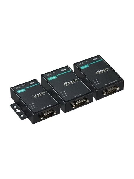 Moxa (NPort 5150A-T) 1-port RS-232/422/485 device server, -40 to 75°C operating temperature 1 Moxa (NPort 5150A-T) 1-port RS-232/422/485 device server, -40 to 75°C operating temperature 1