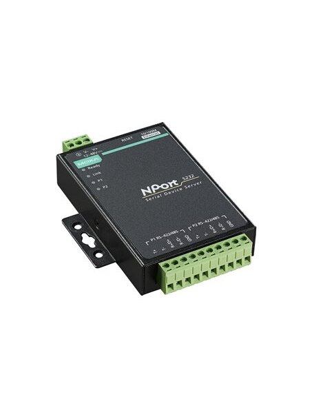 Moxa (NPort 5232 w/ adapter) 2-port RS-422/485 device server with adapter, 0 to 55°C operating temperature Moxa (NPort 5232 w/ adapter) 2-port RS-422/485 device server with adapter, 0 to 55°C operating temperature