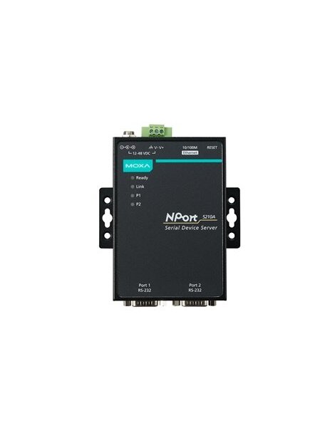 Moxa (NPort 5250A) 2-port RS-232/422/485 device server, 0 to 60°C operating temperature 2 Moxa (NPort 5250A) 2-port RS-232/422/485 device server, 0 to 60°C operating temperature 2