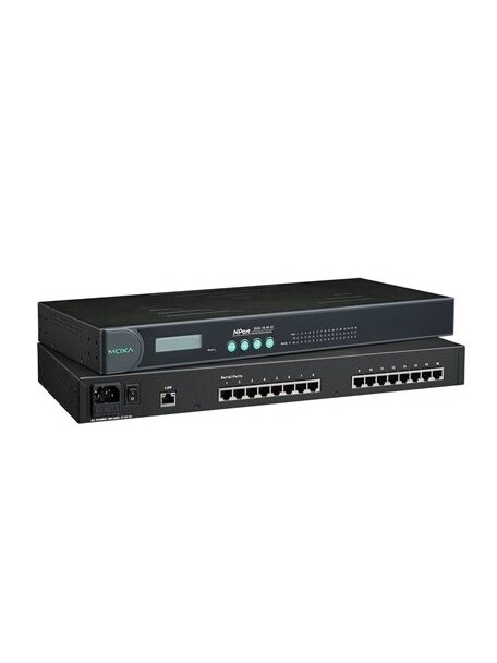 Moxa (NPort 5650-16-S-SC) 16-port RS-232/422/485 rackmount device server with single-mode fiber (SC connector)