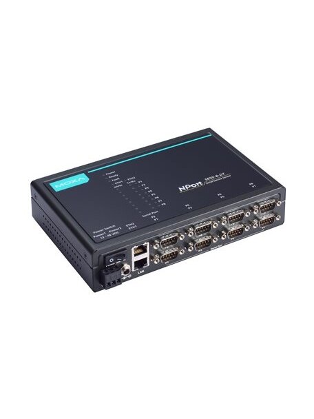 Moxa (NPort 5650I-8-DT-T) 8-port RS-232/422/485 desktop device server with DB9 male connectors and 2 KV isolation, -40 to 75°C operating temperature Moxa (NPort 5650I-8-DT-T) 8-port RS-232/422/485 desktop device server with DB9 male connectors and 2 KV isolation, -40 to 75°C operating temperature