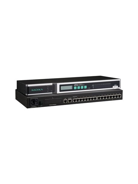 Moxa (NPort 6610-16) 16-port RS-232 to Ethernet secure device server, 100 to 240 VAC input