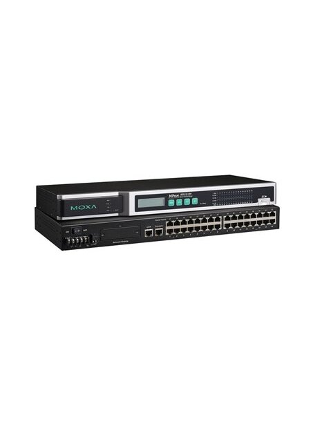 Moxa (NPort 6650-32-48V) 32-port RS-232/422/485 to Ethernet secure terminal server, ±48 VDC input Moxa (NPort 6650-32-48V) 32-port RS-232/422/485 to Ethernet secure terminal server, ±48 VDC input