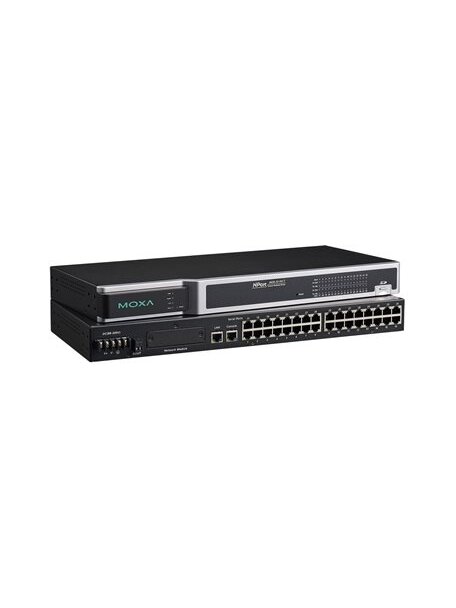 Moxa (NPort 6650-32-HV-T) 32-port RS-232/422/485 to Ethernet secure terminal server, 88 to 300 VDC power input, -40 to 85°C operating temperature