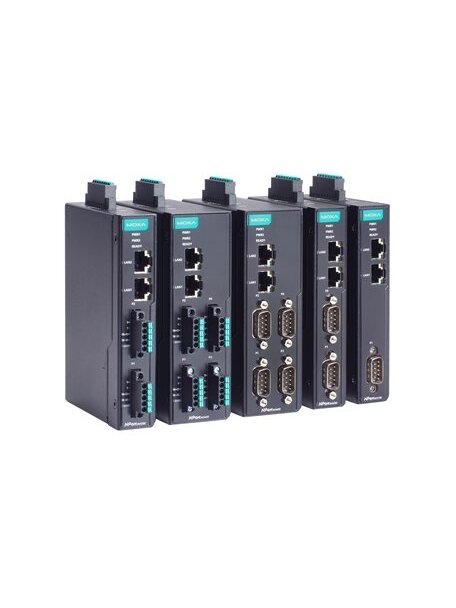 Moxa (NPort IA5450-G2-T) 2nd Gen 4-port RS-232/422/485 DIN-rail serial device server with 2 RJ45 ports, -40 to 75°C operating temperature 1 Moxa (NPort IA5450-G2-T) 2nd Gen 4-port RS-232/422/485 DIN-rail serial device server with 2 RJ45 ports, -40 to 75°C operating temperature 1