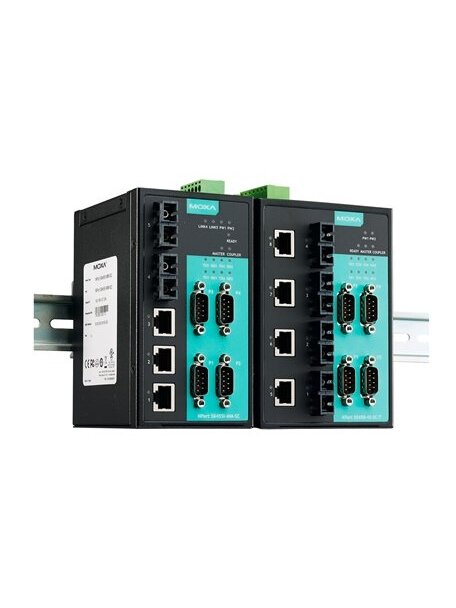 Moxa (NPort S8455I-MM-SC) 4 RS-232/422/485 ports, 3 10/100BaseT(X) ports, 2 100M multi-mode fiber ports with SC connector, 15 KV ESD, 12 to 48 VDC, 0 to 60°C operating temperature 1 Moxa (NPort S8455I-MM-SC) 4 RS-232/422/485 ports, 3 10/100BaseT(X) ports, 2 100M multi-mode fiber ports with SC connector, 15 KV ESD, 12 to 48 VDC, 0 to 60°C operating temperature 1
