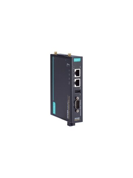 Moxa (OnCell 3120-LTE-1-EU) Industrial LTE Cat. 1 cellular gateway, B1/B3/B7/B8/B20/B28A, 1 RS-232/422/485 serial port, 2 10/100BaseT(X) RJ45 ports, 0 to 55°C operating temperature