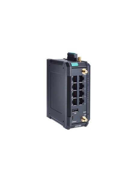 Moxa (OnCell G4308-LTE4-GL) Industrial LTE Cat. 4 cellular secure router, global band support, 8 10/100/1000BaseT(X) RJ45 ports, -10 to 55°C operating temperature 1