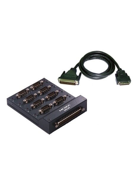 Moxa (OPT8-M9) M62 to 8 x DB9 male connection box, DB62 male to DB62 female cable, 1.5 m
