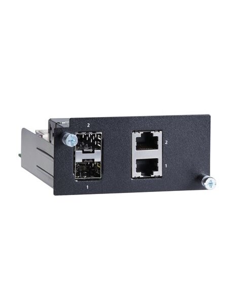 Moxa (PM-7500-2GTXSFP) Gigabit Ethernet module with 2 100/1000BaseSFP slots or 2 100/1000BaseT(X) ports, compliant with IEC 61850-3, -40 to 85°C operating temperature Moxa (PM-7500-2GTXSFP) Gigabit Ethernet module with 2 100/1000BaseSFP slots or 2 100/1000BaseT(X) ports, compliant with IEC 61850-3, -40 to 85°C operating temperature