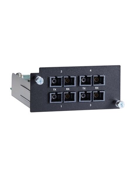 Moxa (PM-7500-4SSC) Fast Ethernet module with 4 100BaseFX single-mode ports with SC connectors, compliant with IEC 61850-3, -40 to 85°C operating temperature Moxa (PM-7500-4SSC) Fast Ethernet module with 4 100BaseFX single-mode ports with SC connectors, compliant with IEC 61850-3, -40 to 85°C operating temperature