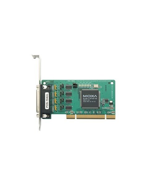 Moxa (POS-104UL-T) 4-port RS-232 low-profile Universal PCI board with serial port power, -40 to 85°C operating temperature