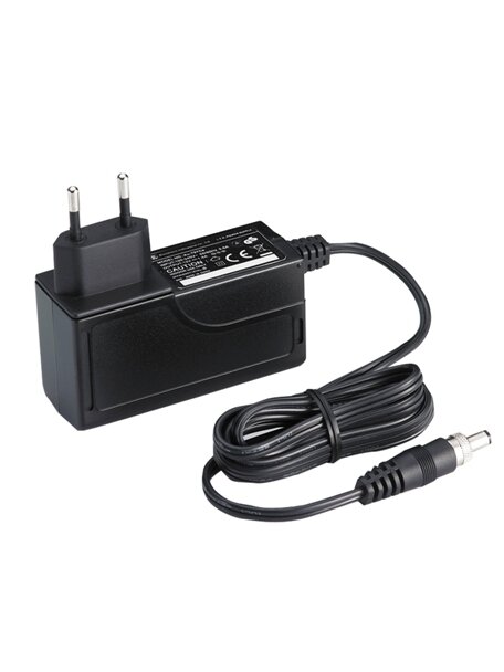 Moxa (PWR-12150-EU-SA-T) Locking barrel plug, 12 VDC, 1.5 A, 100 to 240 VAC, EU plug, -40 to 75°C operating temperature