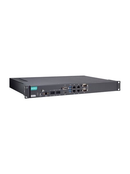 Moxa (RKP-A110-E2-8C-T) Rackmount 1U computer with Intel Atom® x6211E processor, 4 LAN ports, 10 serial ports, 8 DIs, 8 DOs, 3 USB 3.0 ports, 1 VGA port, 1 HDMI port, 2 SSD slots, 12/24 VDC power input, -30 to 60°C operating temperature 2