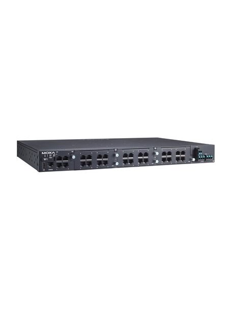 Moxa (RKS-G4028-L3-4GT-HV-T) Layer 3 modular managed Ethernet switch with 4 10/100/1000BaseT(X) ports, 3 slots for Ethernet modules, 1 isolated power supply (110/220 VAC/VDC), -40 to 75°C operating temperature Moxa (RKS-G4028-L3-4GT-HV-T) Layer 3 modular managed Ethernet switch with 4 10/100/1000BaseT(X) ports, 3 slots for Ethernet modules, 1 isolated power supply (110/220 VAC/VDC), -40 to 75°C operating temperature