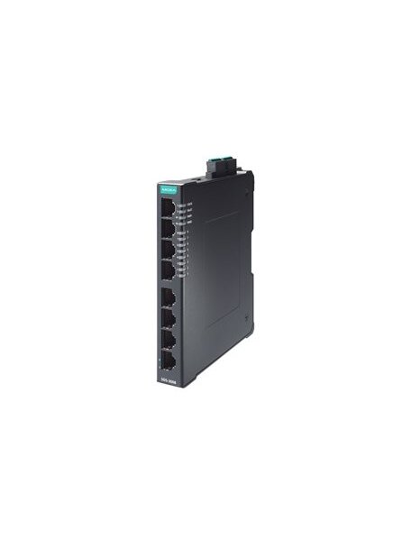 Moxa (SDS-3008-T) Compact industrial smart Ethernet switch with 8 10/100BaseT(X) ports, dual 12/24/48 VDC power inputs, -40 to 75°C operating temperature 3