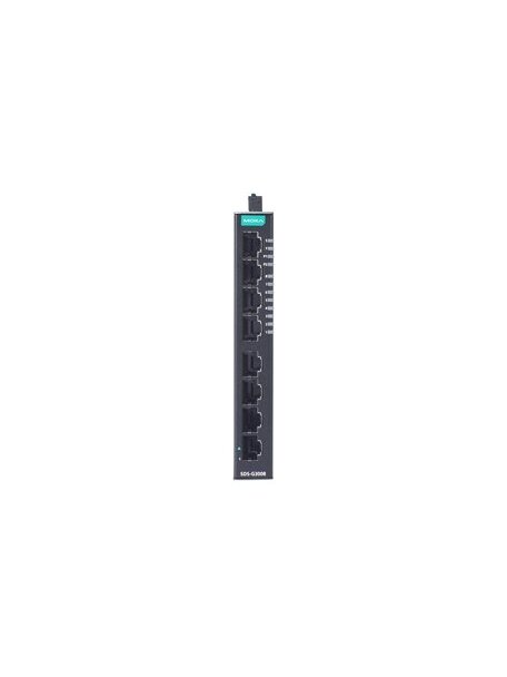 Moxa (SDS-G3008-T) Compact industrial full Gigabit smart Ethernet switch with 8 10/100/1000BaseT(X) ports, dual 12/24/48 VDC power inputs, -40 to 75°C operating temperature 2