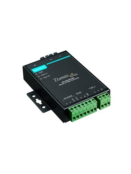 Moxa (TCF-142-M-SC) RS-232/422/485 to multi-mode optical fiber media converter with fiber ring support and SC connector, 0 to 60°C operating temperature