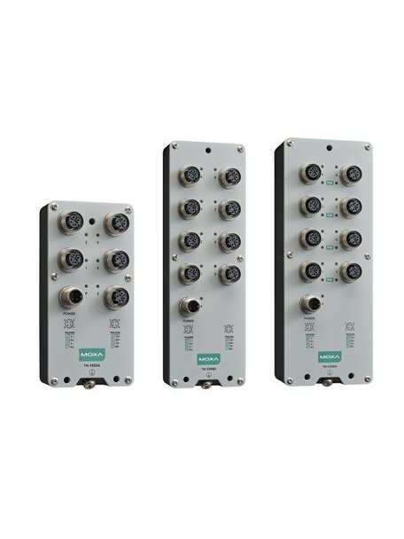 Moxa (TN-5305A-WV-T) EN 50155 unmanaged Ethernet switch with 5 10/100BaseT(X) ports, M12 connector, single power input, 24 to 110 VDC, -40 to 70°C operating temperature 1 Moxa (TN-5305A-WV-T) EN 50155 unmanaged Ethernet switch with 5 10/100BaseT(X) ports, M12 connector, single power input, 24 to 110 VDC, -40 to 70°C operating temperature 1