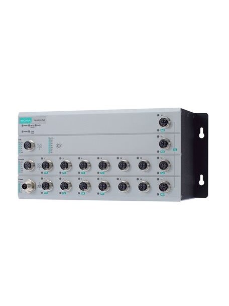 Moxa (TN-G4516-8GPoE-4XGPoE-WV-CT-T) EN 50155 Layer 2 multi-Gigabit switch with 4 Gigabit Ethernet ports, 8 Gigabit Ethernet PoE+ ports, 4 10G Ethernet PoE+ ports, 120 W PoE power budget, 24 to 110 VDC power input, -40 to 70°C operating temperature, IP40, 2 Moxa (TN-G4516-8GPoE-4XGPoE-WV-CT-T) EN 50155 Layer 2 multi-Gigabit switch with 4 Gigabit Ethernet ports, 8 Gigabit Ethernet PoE+ ports, 4 10G Ethernet PoE+ ports, 120 W PoE power budget, 24 to 110 VDC power input, -40 to 70°C operating temperature, IP40, 2
