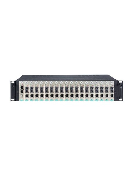Moxa (TRC-2190-AC) 2U rackmount chassis, with a single 110 to 240 VAC input, 18 slots on the front panel, and CSM-MN01 managed module 3 Moxa (TRC-2190-AC) 2U rackmount chassis, with a single 110 to 240 VAC input, 18 slots on the front panel, and CSM-MN01 managed module 3