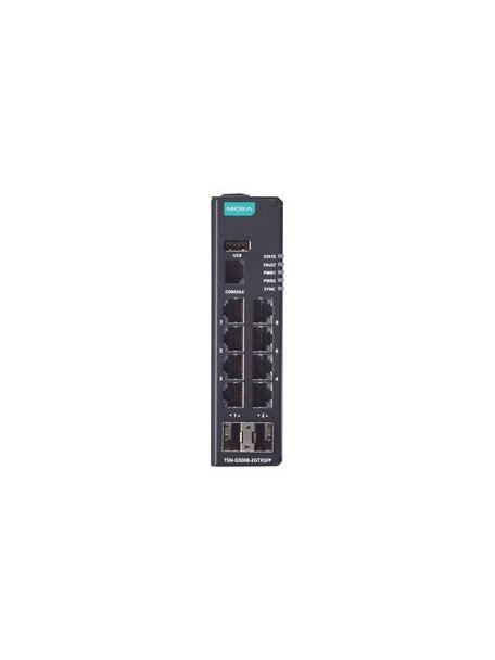 Moxa (TSN-G5008-2GTXSFP) TSN-capable managed Ethernet switch with 6 10/100/1000BaseT(X) ports, 2 combo 10/100/1000BaseT(X) or 100/1000BaseSFP ports, -10 to 60°C operating temperature 2 Moxa (TSN-G5008-2GTXSFP) TSN-capable managed Ethernet switch with 6 10/100/1000BaseT(X) ports, 2 combo 10/100/1000BaseT(X) or 100/1000BaseSFP ports, -10 to 60°C operating temperature 2