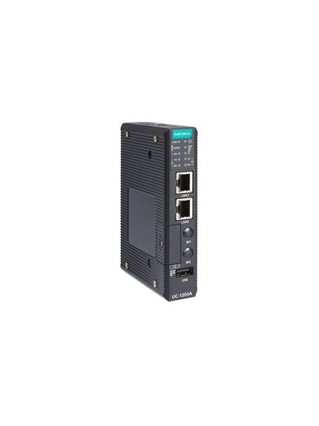 Moxa (UC-1222A) Arm® Cortex®-A53 dual-core 64-bit 1-GHz industrial computer with 2 Ethernet ports, 2 RS-232/422/485 serial ports, 1 USB 2.0 port, 1 mPCIe expansion slot, 12 to 24 VDC, TPM v2.0 module, Moxa Industrial Linux (Debian 11, kernel 5.10), -40 to Moxa (UC-1222A) Arm® Cortex®-A53 dual-core 64-bit 1-GHz industrial computer with 2 Ethernet ports, 2 RS-232/422/485 serial ports, 1 USB 2.0 port, 1 mPCIe expansion slot, 12 to 24 VDC, TPM v2.0 module, Moxa Industrial Linux (Debian 11, kernel 5.10), -40 to