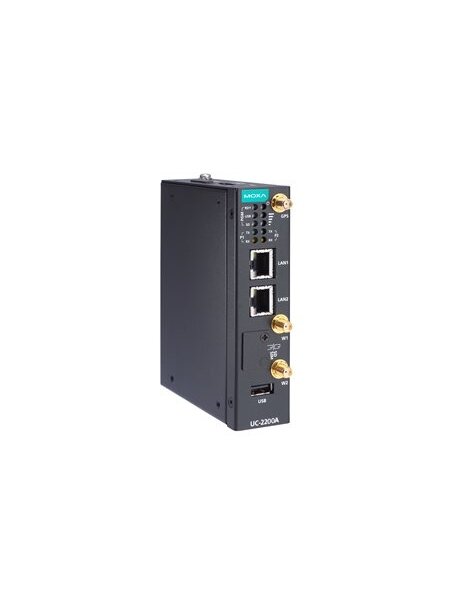 Moxa (UC-2222A-T-AP) Arm® Cortex®-A53 dual-core 64-bit 1-GHz industrial computer with 2 Ethernet ports, 2 RS-232/422/485 serial ports, 1 USB 2.0 port, 1 mPCIe expansion slot with LTE Cat. 4 module for the Asia-Pacific region preinstalled, 12 to 24 VDC, TP Moxa (UC-2222A-T-AP) Arm® Cortex®-A53 dual-core 64-bit 1-GHz industrial computer with 2 Ethernet ports, 2 RS-232/422/485 serial ports, 1 USB 2.0 port, 1 mPCIe expansion slot with LTE Cat. 4 module for the Asia-Pacific region preinstalled, 12 to 24 VDC, TP