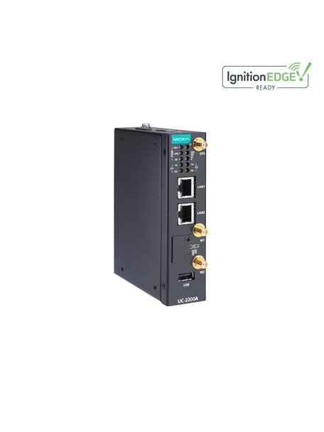 Moxa (UC-2222A-T-CN) Arm® Cortex®-A53 dual-core 64-bit 1-GHz industrial computer with 2 Ethernet ports, 2 RS-232/422/485 serial ports, 1 USB 2.0 port, 1 mPCIe expansion slot for wireless module, 12 to 24 VDC, TPM v2.0 module, Moxa Industrial Linux (Debian Moxa (UC-2222A-T-CN) Arm® Cortex®-A53 dual-core 64-bit 1-GHz industrial computer with 2 Ethernet ports, 2 RS-232/422/485 serial ports, 1 USB 2.0 port, 1 mPCIe expansion slot for wireless module, 12 to 24 VDC, TPM v2.0 module, Moxa Industrial Linux (Debian