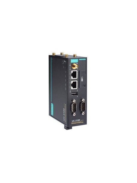 Moxa (UC-3111-T-US-LX) Arm-based computer for the U.S. region (AT&T, Verizon) with built-in LTE Cat. 1 and Wi-Fi a/b/g/n modules, 1 GHz processor, 1 GB RAM, 8 GB eMMC, 2 Ethernet ports, 2 serial ports, 1 USB port, 1 SD slot, -40 to 70°C operating temperat 3 Moxa (UC-3111-T-US-LX) Arm-based computer for the U.S. region (AT&T, Verizon) with built-in LTE Cat. 1 and Wi-Fi a/b/g/n modules, 1 GHz processor, 1 GB RAM, 8 GB eMMC, 2 Ethernet ports, 2 serial ports, 1 USB port, 1 SD slot, -40 to 70°C operating temperat 3